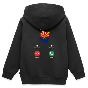 Arizona reisendes Geschenk - Kinder Premium Organic Zip Hoodie - Schwarz - Hinten - AI Model Kid Male (0cm)