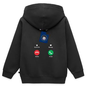 Utah - Sweat Premium à capuche zippé enfant bio - noir - Dos - AI Model Kid Male (0cm)