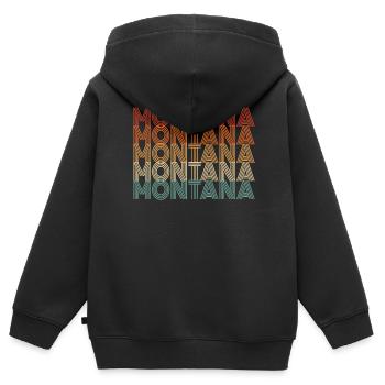 Montana Home Glaciers Cadeau - Sweat Premium à capuche zippé enfant bio - noir - Dos - AI Model Kid Male (0cm)