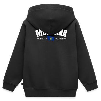 Montana Abenteurer Geschenk - Kinder Premium Organic Zip Hoodie - Schwarz - Hinten - AI Model Kid Male (0cm)