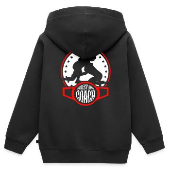 Entraîneur de lutte Lutte Lutteur de lutte - Sweat Premium à capuche zippé enfant bio - noir - Dos - AI Model Kid Male (0cm)