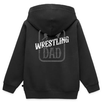 Lutte Papa Lutteur Lutte Lutte Lutte - Sweat Premium à capuche zippé enfant bio - noir - Dos - AI Model Kid Male (0cm)