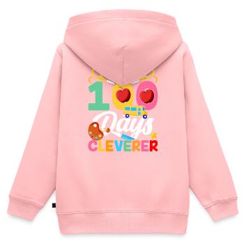 100 Days Clever Funny Sweet Sayings Équipe - Sweat Premium à capuche zippé enfant bio - rose - Dos - AI Model Kid Female (0cm)