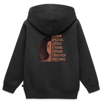 Motivation Motiver Carrière Dire Cadeau - Sweat Premium à capuche zippé enfant bio - noir - Dos - AI Model Kid Male (0cm)