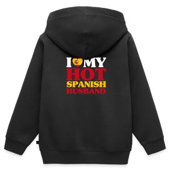 Espagne Mari - Sweat Premium à capuche zippé enfant bio - noir - Dos - AI Model Kid Male (0cm)