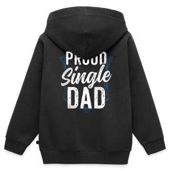Proud Single Parent Single Parent Single Parent - Kids Premium Organic Zip-up Hoodie - black - Back - AI Model Kid Male (0cm)
