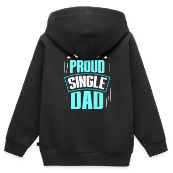 Proud Single Parent Single Parent Single Parent - Kids Premium Organic Zip-up Hoodie - black - Back - AI Model Kid Male (0cm)