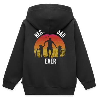 Meilleur beau-père jamais beau-père beau-père beau-père beau-père beau-père - Sweat Premium à capuche zippé enfant bio - noir - Dos - AI Model Kid Male (0cm)