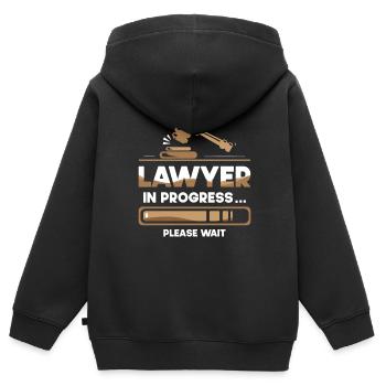 Avocat en cours Avocat Avocat Avocat - Sweat Premium à capuche zippé enfant bio - noir - Dos - AI Model Kid Male (0cm)