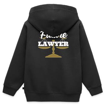 Futur avocat Avocat Avocat Avocat - Sweat Premium à capuche zippé enfant bio - noir - Dos - AI Model Kid Male (0cm)