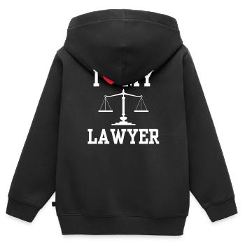 J’adore Mon avocat Avocat Avocat Avocat - Sweat Premium à capuche zippé enfant bio - noir - Dos - AI Model Kid Male (0cm)