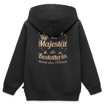 Cemetery Women-Majesty Ladies Undertaker - Kids Premium Organic Zip-up Hoodie - black - Back - AI Model Kid Male (0cm)