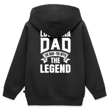 Louisiana vater geschenk - Kinder Premium Organic Zip Hoodie - Schwarz - Hinten - AI Model Kid Male (0cm)