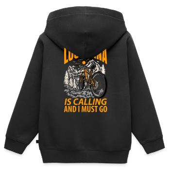 Louisiana abenteurer geschenk - Kinder Premium Organic Zip Hoodie - Schwarz - Hinten - AI Model Kid Male (0cm)