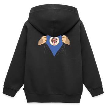 Stolzes Bewohnergeschenk Minnesotas - Kinder Premium Organic Zip Hoodie - Schwarz - Hinten - AI Model Kid Male (0cm)