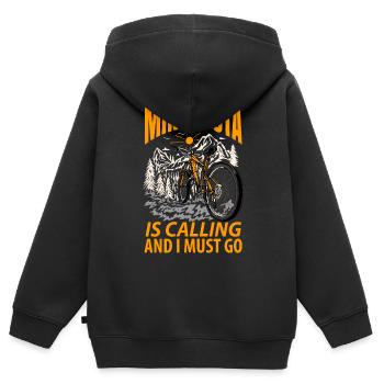 Cadeau d’aventure au Minnesota - Sweat Premium à capuche zippé enfant bio - noir - Dos - AI Model Kid Male (0cm)