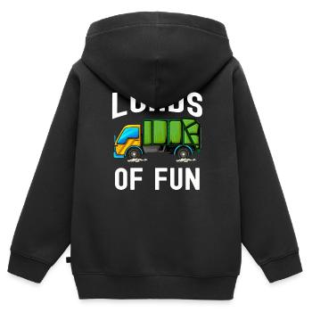 Müllmann Geschenk Müll Müllabfuhr Abfall Beruf - Kinder Premium Organic Zip Hoodie - Schwarz - Hinten - AI Model Kid Male (0cm)