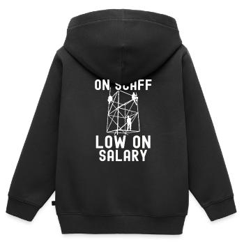 Constructeurs d’échafaudages - Sweat Premium à capuche zippé enfant bio - noir - Dos - AI Model Kid Male (0cm)