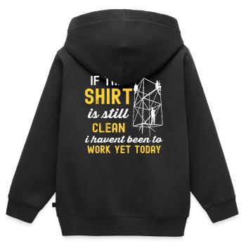 Constructeurs d’échafaudages - Sweat Premium à capuche zippé enfant bio - noir - Dos - AI Model Kid Male (0cm)