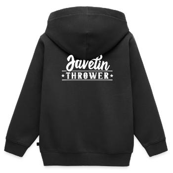 Lancer du javelot Lancer du javelot Lancer du javelot - Sweat Premium à capuche zippé enfant bio - noir - Dos - AI Model Kid Male (0cm)