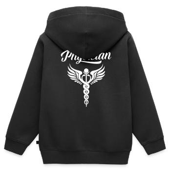 Arzt Doktor Mediziner Medizin Beruf - Kinder Premium Organic Zip Hoodie - Schwarz - Hinten - AI Model Kid Male (0cm)