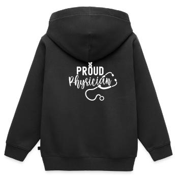 Fier Médecin Profession Médecin Médecin Médecin - Sweat Premium à capuche zippé enfant bio - noir - Dos - AI Model Kid Male (0cm)