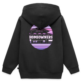 Propriétaire Maison Propriétaire Maison Propriétaire Maison - Sweat Premium à capuche zippé enfant bio - noir - Dos - AI Model Kid Male (0cm)