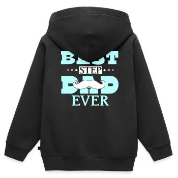 Meilleur beau-père jamais beau-père beau-père beau-père beau-père beau-père - Sweat Premium à capuche zippé enfant bio - noir - Dos - AI Model Kid Male (0cm)