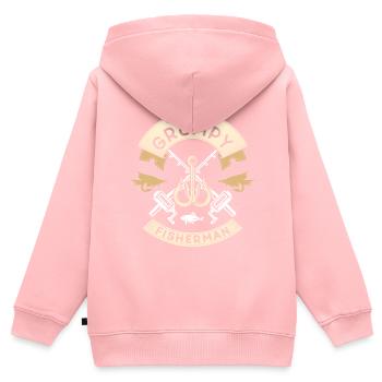 Ich Bin Der Mürrische Fischer Fischen Angeln - Kinder Premium Organic Zip Hoodie - Rosa - Hinten - AI Model Kid Female (0cm)