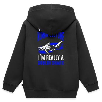 Liebt Kobold Hai Geschenk - Kinder Premium Organic Zip Hoodie - Schwarz - Hinten - AI Model Kid Male (0cm)