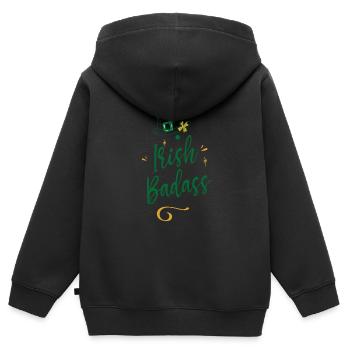 Irish Badass Gaelic Ireland Irish Irish - Kids Premium Organic Zip-up Hoodie - black - Back - AI Model Kid Male (0cm)