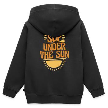SUP paddle paddle Stand Up Paddle Surf - Sweat Premium à capuche zippé enfant bio - noir - Dos - AI Model Kid Male (0cm)