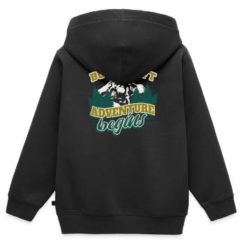 Bushcrafter Survival-adventure Outdoor-Camping - Kinder Premium Organic Zip Hoodie - Schwarz - Hinten - AI Model Kid Male (0cm)