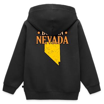 Cadeau né au Nevada - Sweat Premium à capuche zippé enfant bio - noir - Dos - AI Model Kid Male (0cm)