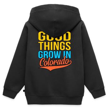 Wachsen Sie In Colorado geschenk - Kinder Premium Organic Zip Hoodie - Schwarz - Hinten - AI Model Kid Male (0cm)