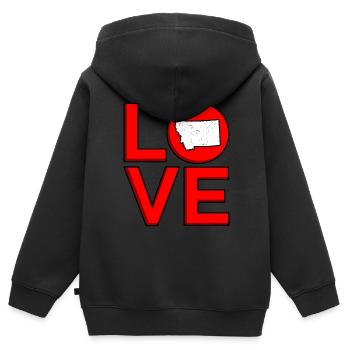 Liebes montana geschenk - Kinder Premium Organic Zip Hoodie - Schwarz - Hinten - AI Model Kid Male (0cm)