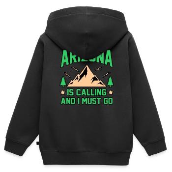 Arizona reisende geschenk - Kinder Premium Organic Zip Hoodie - Schwarz - Hinten - AI Model Kid Male (0cm)