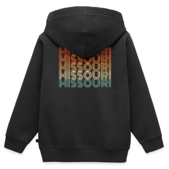 Missouri Einwohner Geschenk - Kinder Premium Organic Zip Hoodie - Schwarz - Hinten - AI Model Kid Male (0cm)