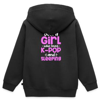 K-Pop - Sweat Premium à capuche zippé enfant bio - noir - Dos - AI Model Kid Male (0cm)
