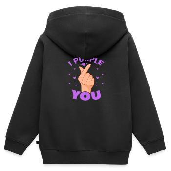 K-Pop - Sweat Premium à capuche zippé enfant bio - noir - Dos - AI Model Kid Male (0cm)