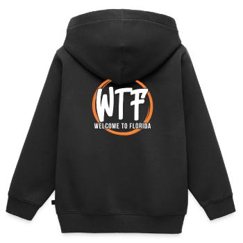 Floride - Sweat Premium à capuche zippé enfant bio - noir - Dos - AI Model Kid Male (0cm)