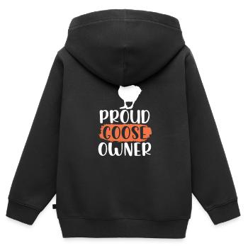 Proud Goose Owner Geese Owner Animal Goose - Kids Premium Organic Zip-up Hoodie - black - Back - AI Model Kid Male (0cm)