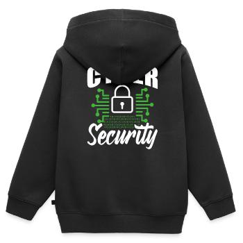 Cybersecurity Hacker Hacking IT Security Hack - Kids Premium Organic Zip-up Hoodie - black - Back - AI Model Kid Male (0cm)
