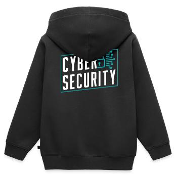Cybersecurity Hack Hacking Hacker IT Security - Kids Premium Organic Zip-up Hoodie - black - Back - AI Model Kid Male (0cm)