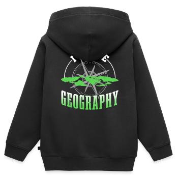 Ich Liebe Geografie Beruf Geograph Geographie - Kinder Premium Organic Zip Hoodie - Schwarz - Hinten - AI Model Kid Male (0cm)