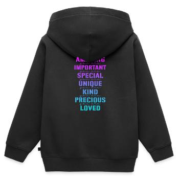 Motivation - Kids Premium Organic Zip-up Hoodie - black - Back - AI Model Kid Male (0cm)