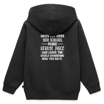 Motivation Motivieren Karriere Spruch Geschenk - Kinder Premium Organic Zip Hoodie - Schwarz - Hinten - AI Model Kid Male (0cm)