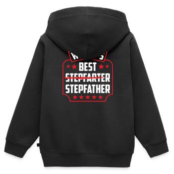 Le meilleur beau-père du monde Beau-père Beau-père Beau-père - Sweat Premium à capuche zippé enfant bio - noir - Dos - AI Model Kid Male (0cm)