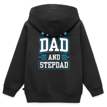 Je suis un père et beau-père beau-père - Sweat Premium à capuche zippé enfant bio - noir - Dos - AI Model Kid Male (0cm)