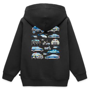 Police Voiture Enfants Police Moto Hélicoptère - Sweat Premium à capuche zippé enfant bio - noir - Dos - AI Model Kid Male (0cm)